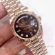 Swiss Replica Rolex DayDate Rose Gold D-Brown Dial Watch EW Factory 3255 (2)_th.jpg